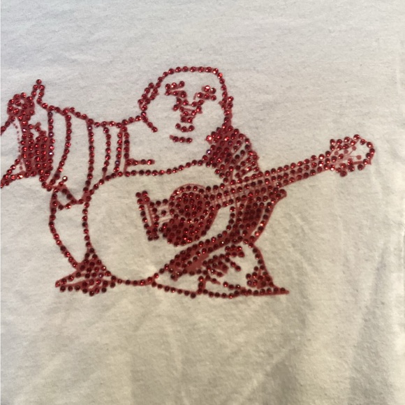 True Religion White Tee with Red Embellished Logo - Picture 10 of 10